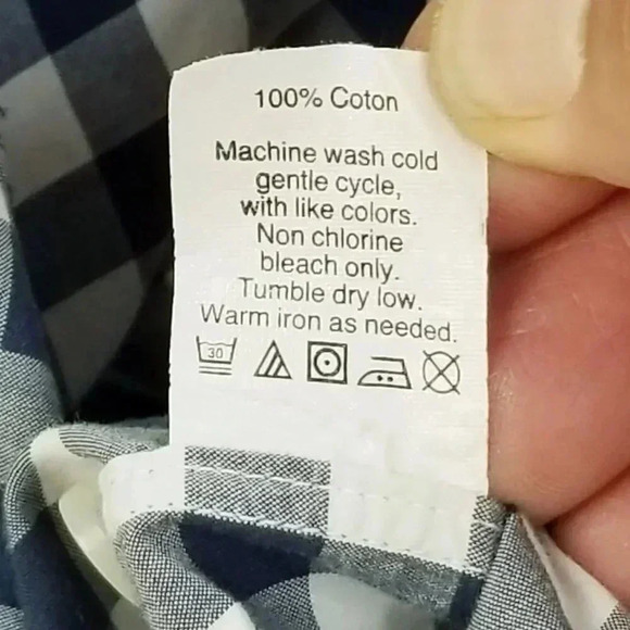 J Crew Slim Medium Men's Button Down Long Sleeve Blue White Check Cotton Shirt - Picture 8 of 8